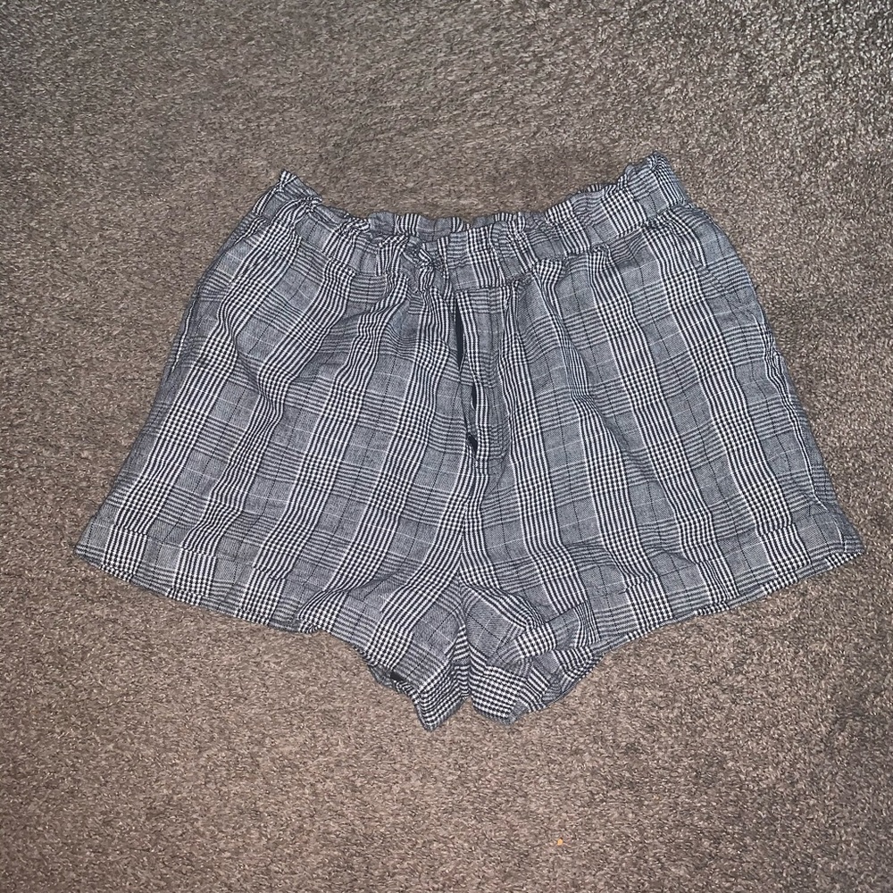 high waisted plaid shorts